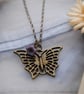 Sale-Butterfly & purple flower necklace - Image 2