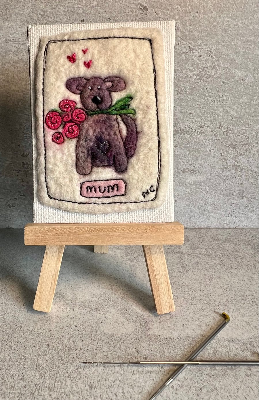 Dog with roses for mum 