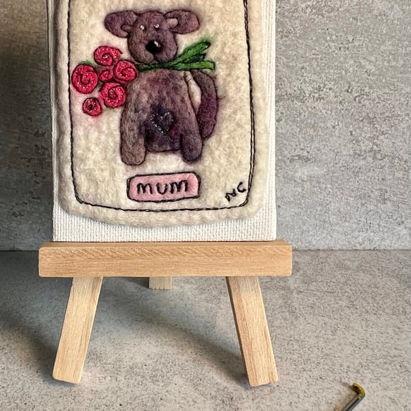 Dog with roses for mum 