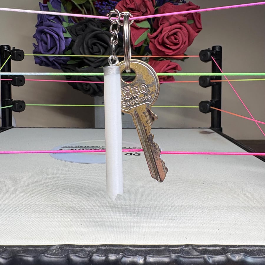 Broken Light tube keyring: deathmatch Wrestling key chain, Handmade