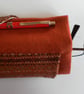 Glasses and pencil case, red-brown with wrap around pocket - Image 4