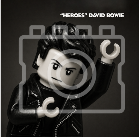 DAVID BOWIE - Heroes - Lego-inspired Album Cover - 5 x 5 - Mounted