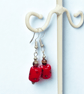 Red Ceramic Beaded Earrings - Image 1