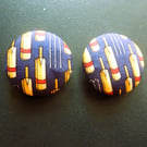 5 Cricket Bat Stumps Pure Silk Buttons Handmade Upcycled Tie 2.5cm 2 Hole Back