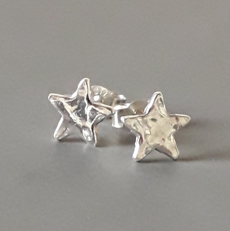 Star stud earrings sterling silver 