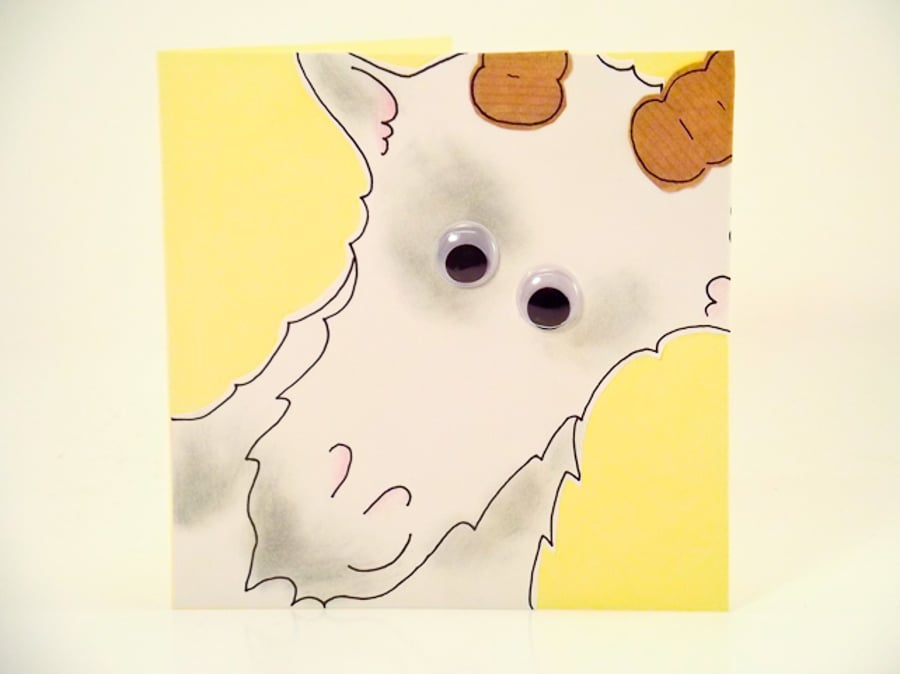 Cute Goat Birthday Handmade Greeting Card