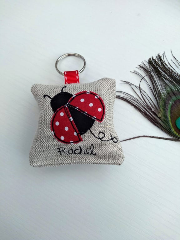 Ladybird Custom Keyring with Choice of Personalisation and Scent