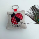 Ladybird Custom Keyring with Choice of Personalisation and Scent