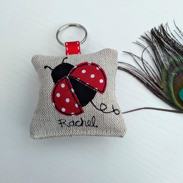 Ladybird Custom Keyring with Choice of Personalisation and Scent