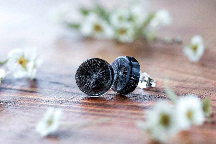 Dandelion Earrings Dandelion Jewelry Boho Jewelry Gifts for Her Resin Jewelry Re