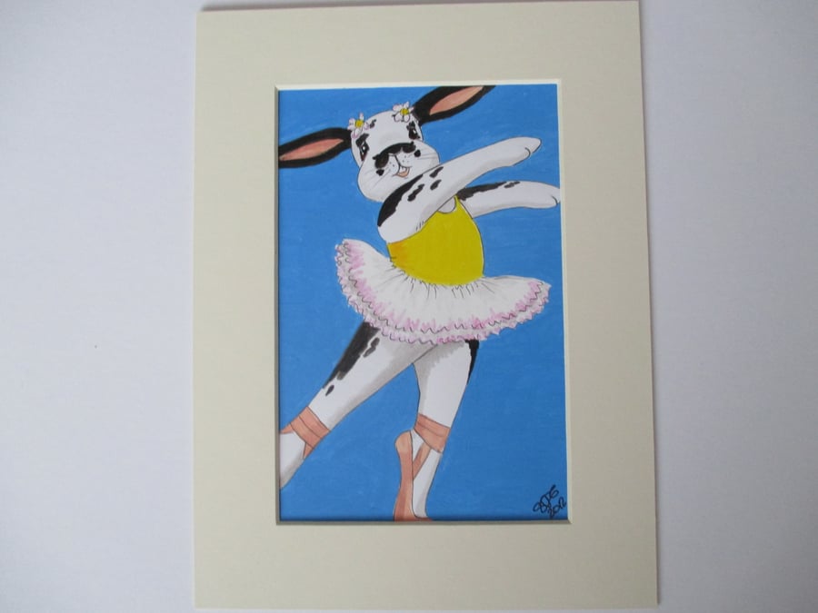 Daisy Rabbit Ballerina Bunny Original Painting Ballet BunBuns Art
