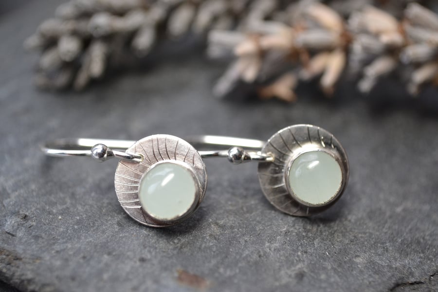 Aquamarine and sterling silver earrings 