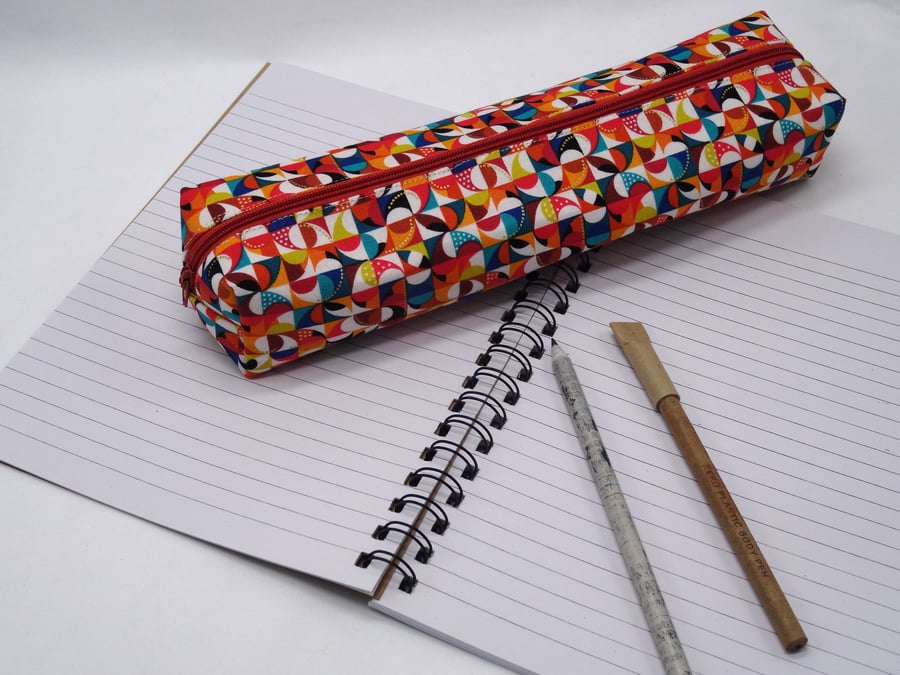 Box Cotton Pencil Case - Geometric