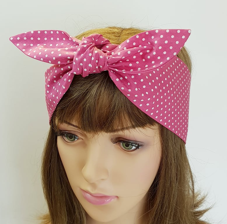 Top knot head scarf self tie cotton headband women hair bandanna