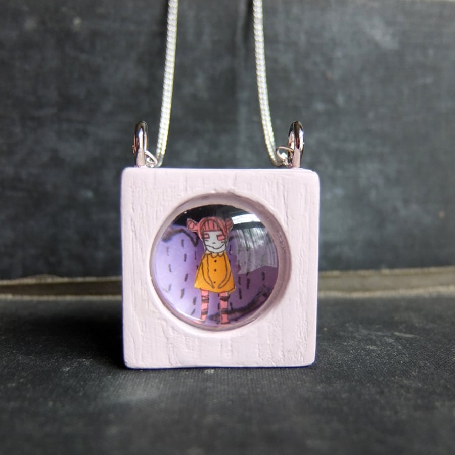 Paper girl Tiny world necklace. 