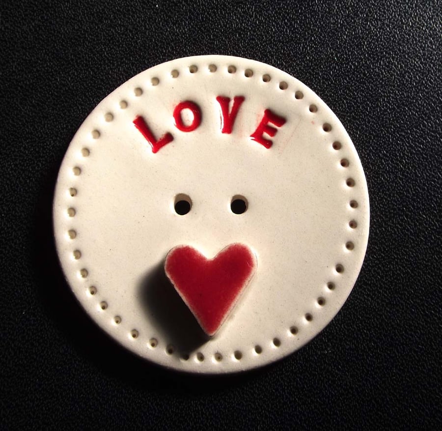 Large ceramic Love button