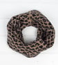 Leopard knitted cowl - camel - Image 1