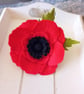Handmade Felt Poppy Brooch: Floral Coat Pin - Image 1