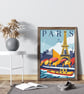 Paris travel print, Paris retro city print, France travel poster - Image 4