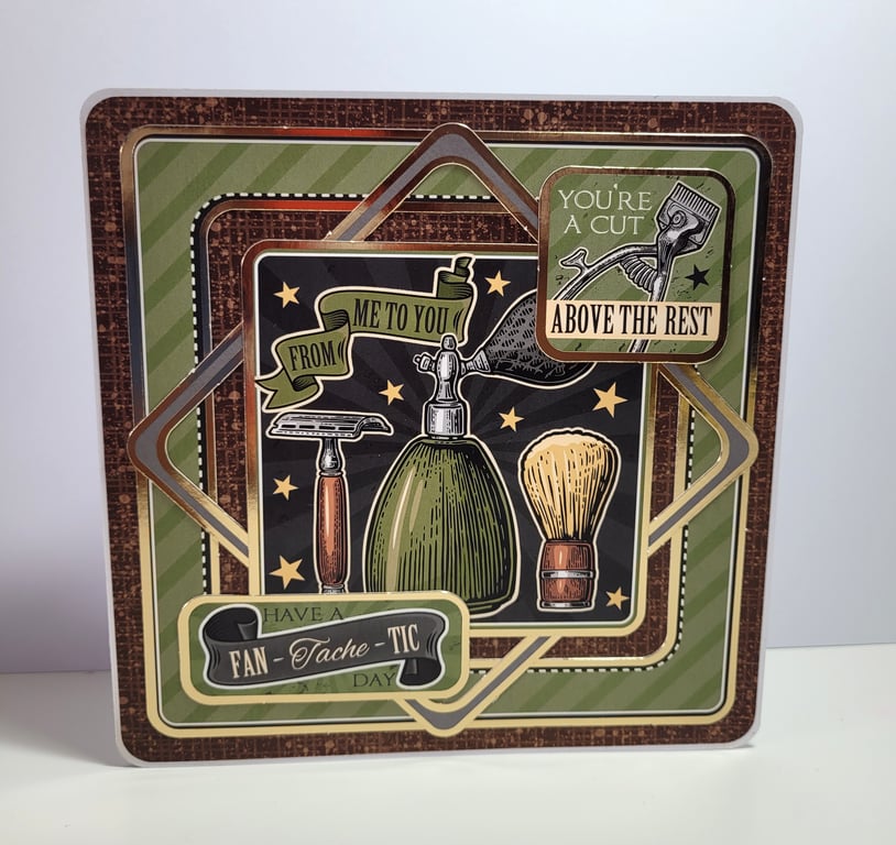 Blank Greetings Card - A Male Grooming Inspired Any Occasion Handmade Card