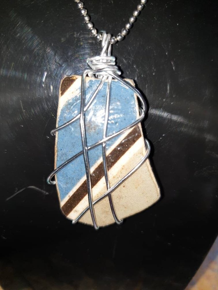 Blue Stripe Mudlarking Pendant