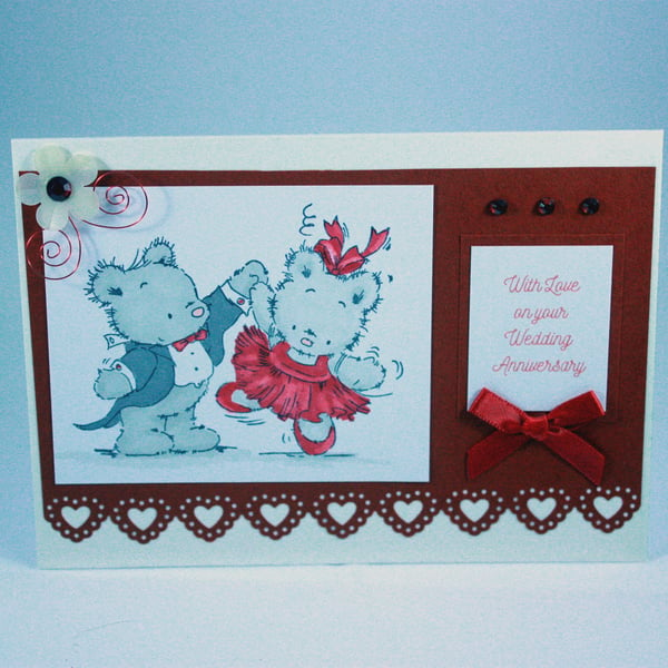 Dancing bears anniversary card 