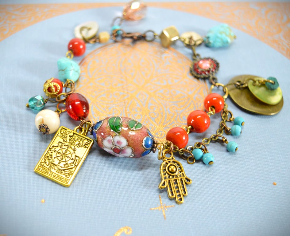 "O Fortuna" Boho Gemstone Mixed Bead Bracelet