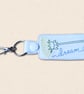 Dream Keyring - Embroidered Dandelion Faux Leather Bag Charm