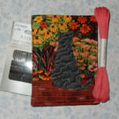 Needle case - Tabby cat on the garden wall sewing accessory