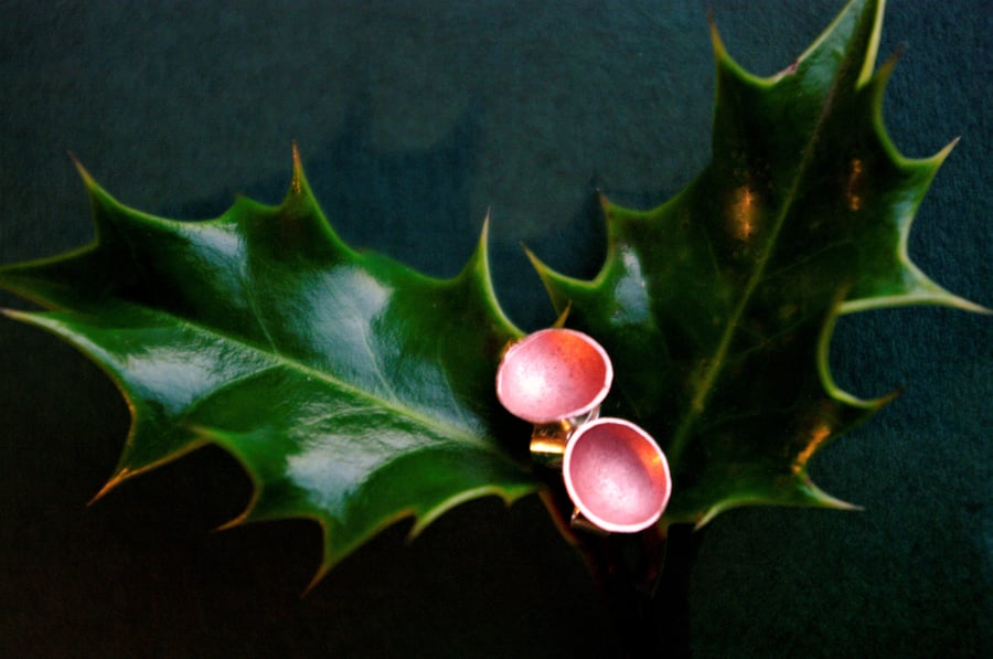 Tiny Copper Cup studs