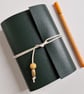 Marble Journal, Dark Green Leather with Mustard and Grey, Perfect Notebook - Image 2