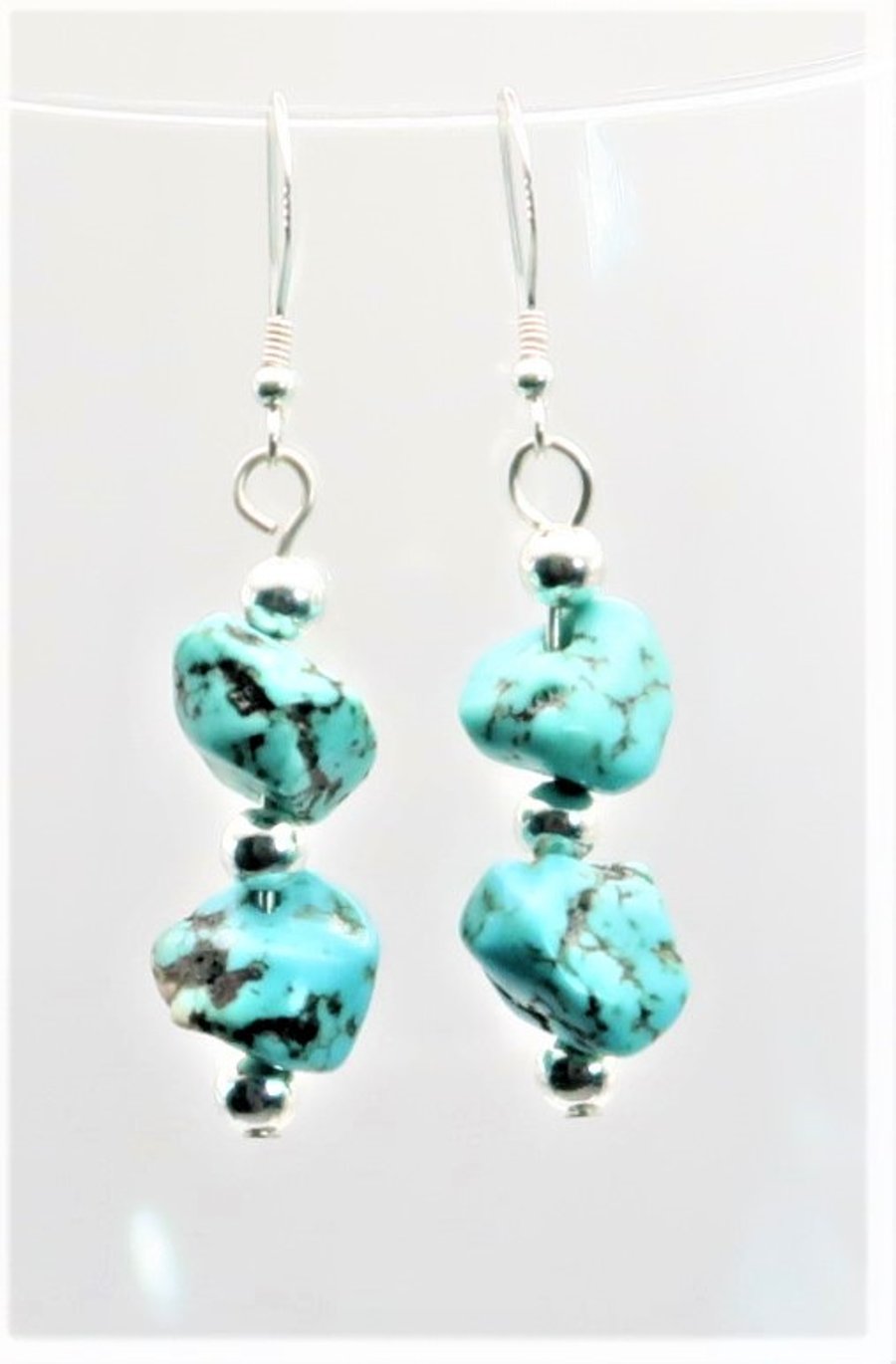 Sterling Silver Turquoise Drop earrings. Spoil Yourself. You deserve it.