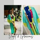Turquoise Kimono . Kaftan with Fringing . Robe . Cover Up . size s