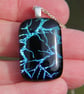  Blue dichroic glass  pendant,  branches dichroic fused glass necklace SKU F42 - Image 7