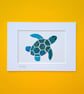 Multicoloured batik 'Turtle' fabric picture - 7x5 inches including mount - Image 4