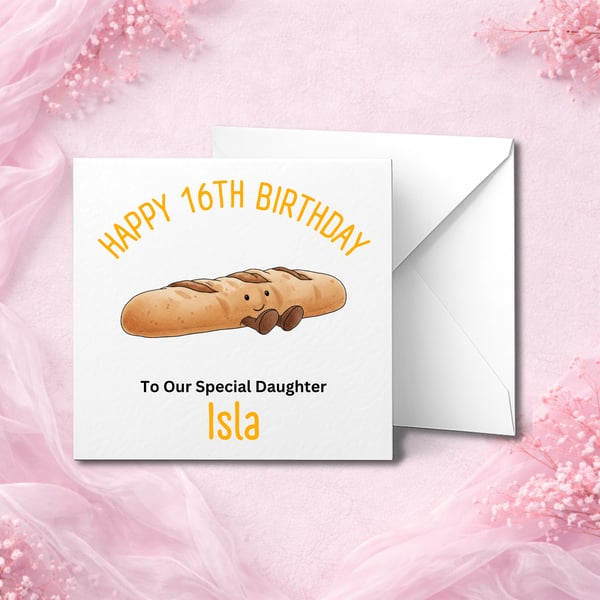 Personalised  Birthday Card, Cute Design, Custom Name, Son Daughter Kids Card