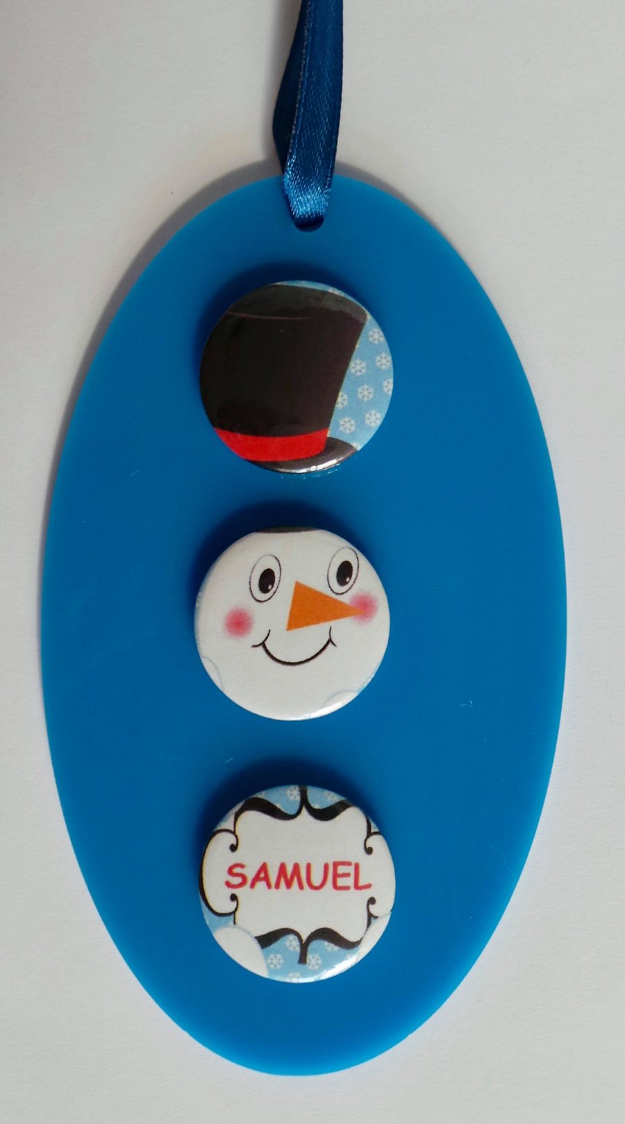 Personalised Christmas decoration, Snowman decoration, Snowmen, Acrylic