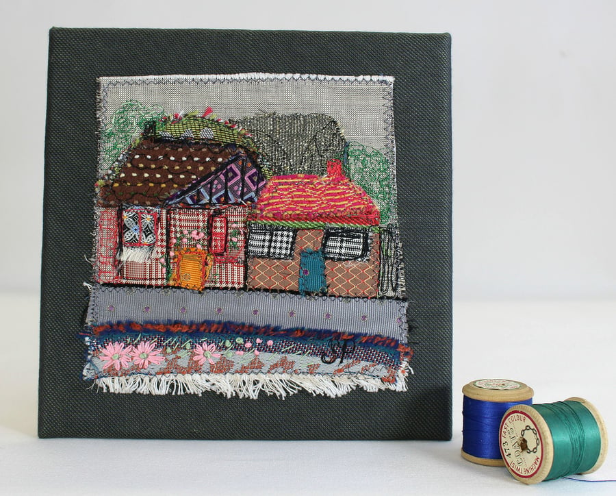Textile Art Picture Neighbours