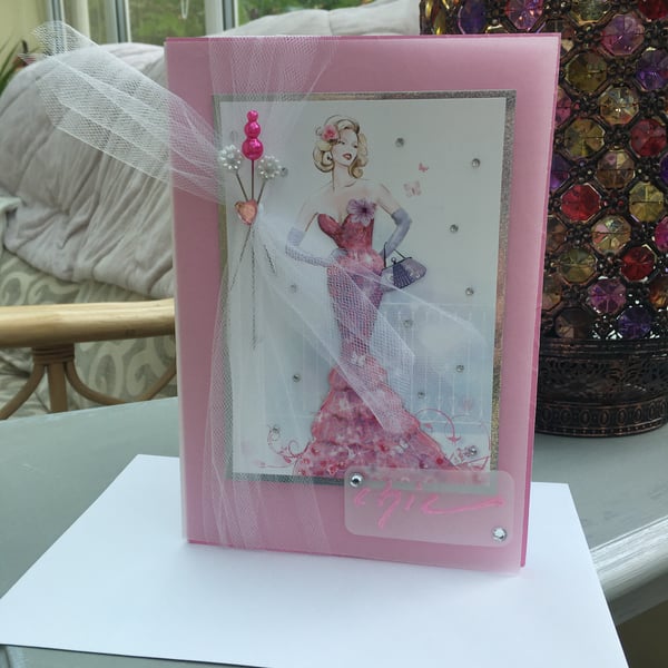 Ultimate luxury glamorous lady birthday card