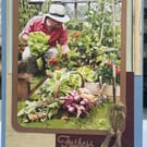 In the veg garden Father's Day card