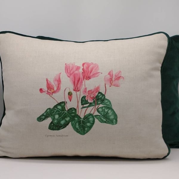 Cyclamen 18"x 14" cushion.