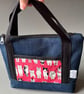 Denim cat bag. Toiletry or cosmetics make up bag.  - Image 1