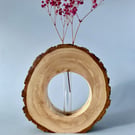 Beautiful, live edge ash vase – for fresh or dried flowers.