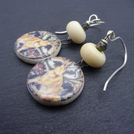 sterling silver earrings, ceramic hare jewellery