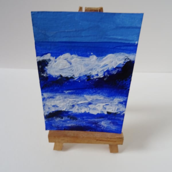 ACEO Wave 8 Original Acrylic Painting OOAK 