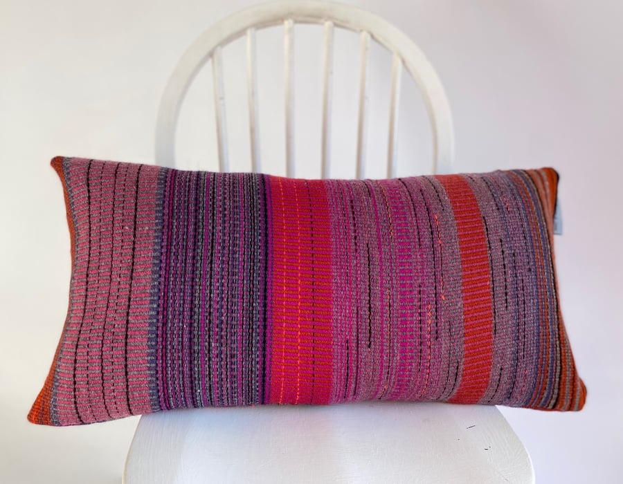 doors Hand woven cushion, designed and made using 100% wool by Yvonne Skelton