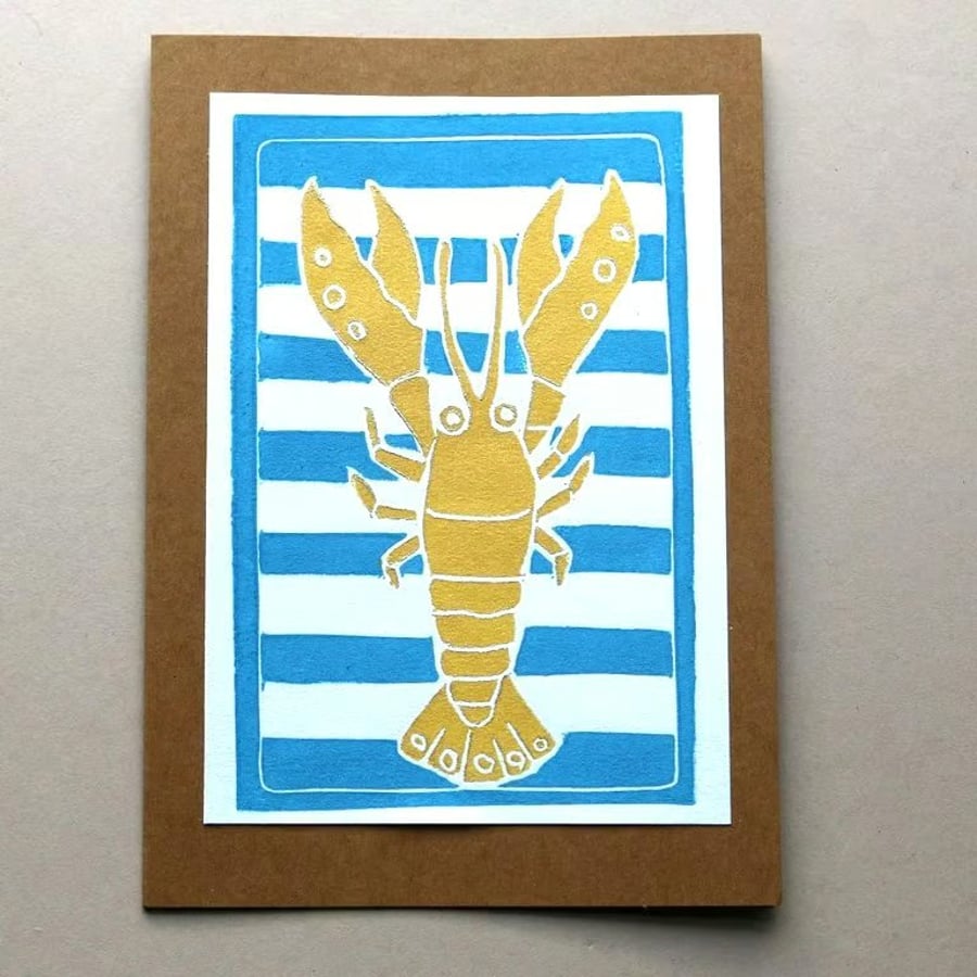Image of Seaside Stripes Lobster Card