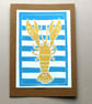 Seaside Stripes Lobster Card - Image 1