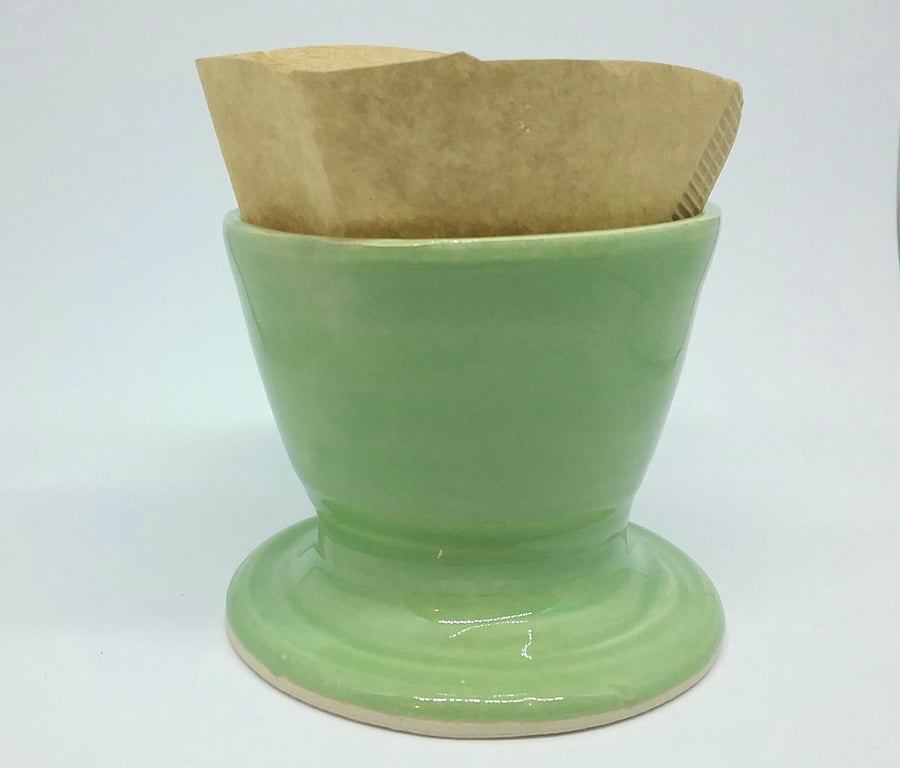 Ceramic hand made coffee tea pour over for cup also good as a planter for plant