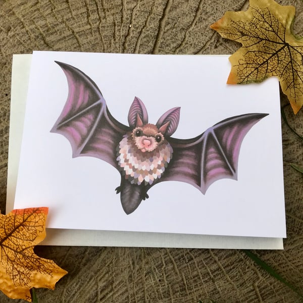 Flying Bat blank greeting card